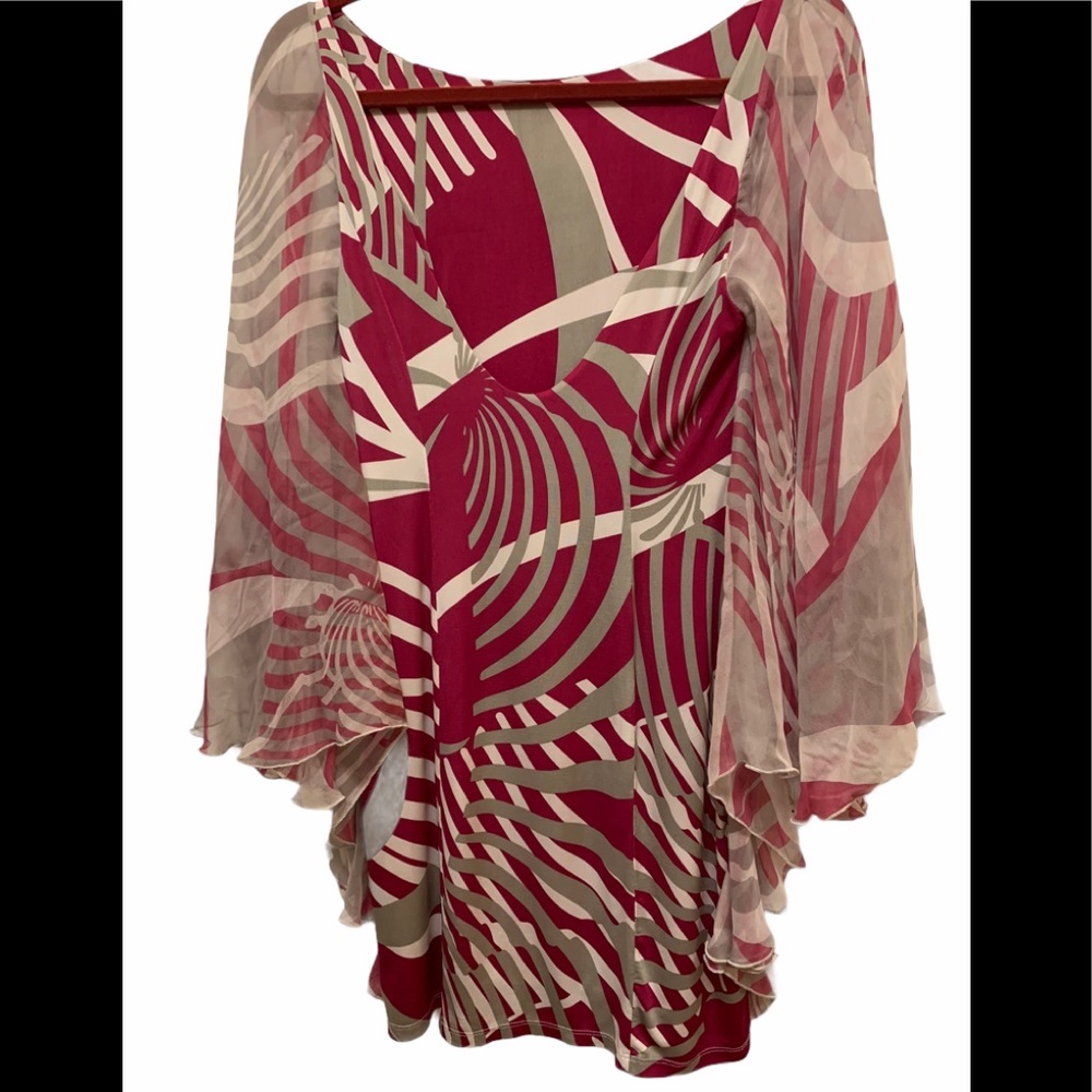 Analili Dress Wine, Gray and White Size S - Picture 5 of 5